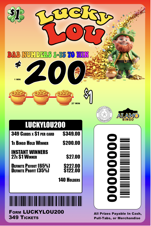 ALAMO: Lucky Lou $200 (349ct)